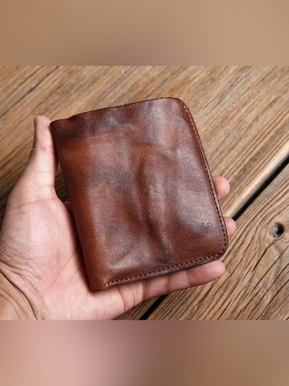 Vintage Brown Leather Card  Holder wallet